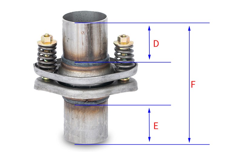 The size of the spherical exhaust connection