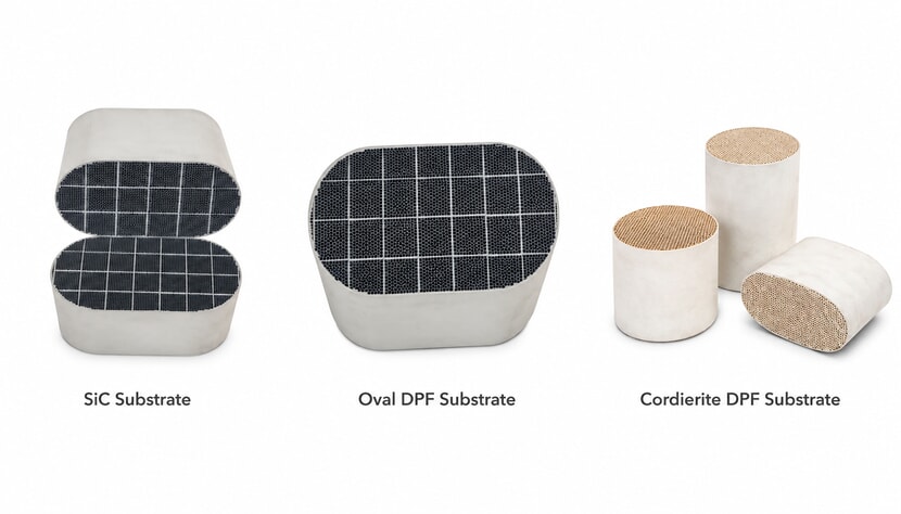 DPF Substrate Options SiC Oval and Cordierite