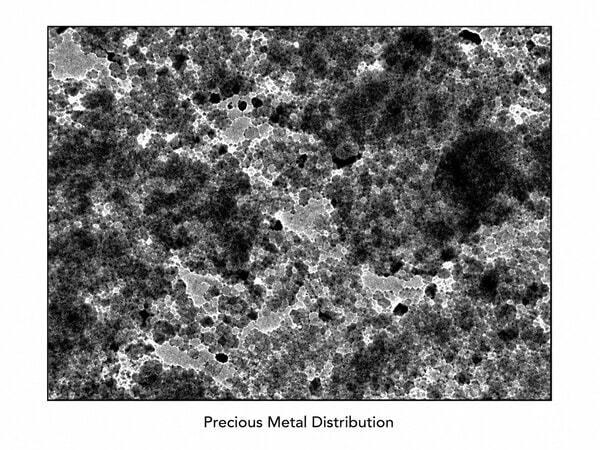 Catalyst precious metal distribution microstructure image