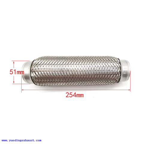 Exhaust Flexible Pipe 51mm x 254mm Flexi Repair Joint Tube Connector Flexipipe