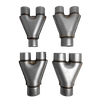 Custom Y-connector for dual exhaust pipe systems