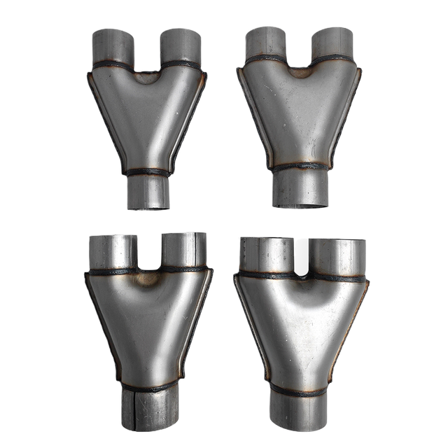 Custom Y-connector for dual exhaust pipe systems
