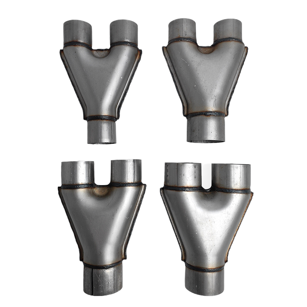 Custom Y-connector for dual exhaust pipe systems