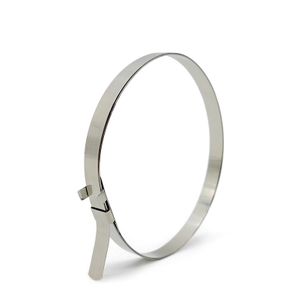 Stainless steel CV joint boot clamp close-up