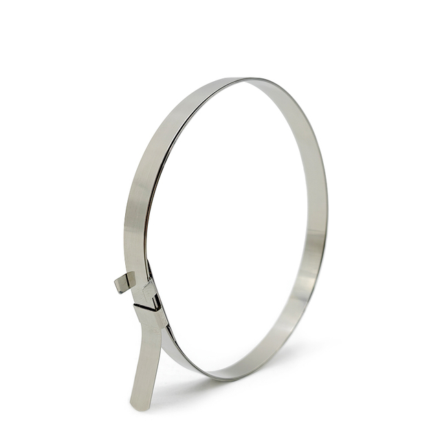 Stainless steel CV joint boot clamp close-up