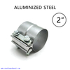 2" Aluminized Steel Lap Joint Clamp Sleeve Band Connector Exhaust Pipe