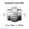 3 inch x 4 inch Exhaust Flexi Pipe Weld On Flex Joint Flexible Tube Repair