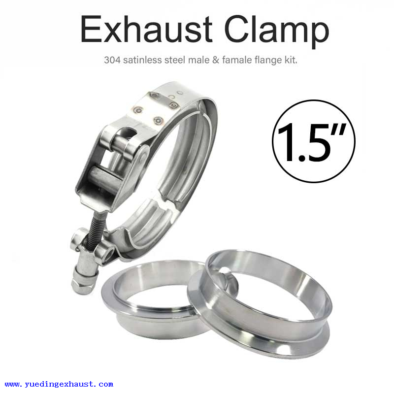 1.5'' Quick Release V-Band Clamp Turbo Exhaust Pipe Stainless Steel Male Female