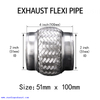 51mm x 100mm Weld On Exhaust Flexi Pipe Flex Joint Flexible Tube Repair