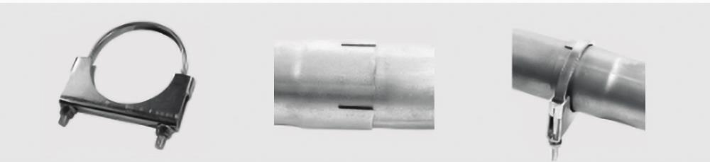 flat strap exhaust saddle clamp for slotted pipe connection