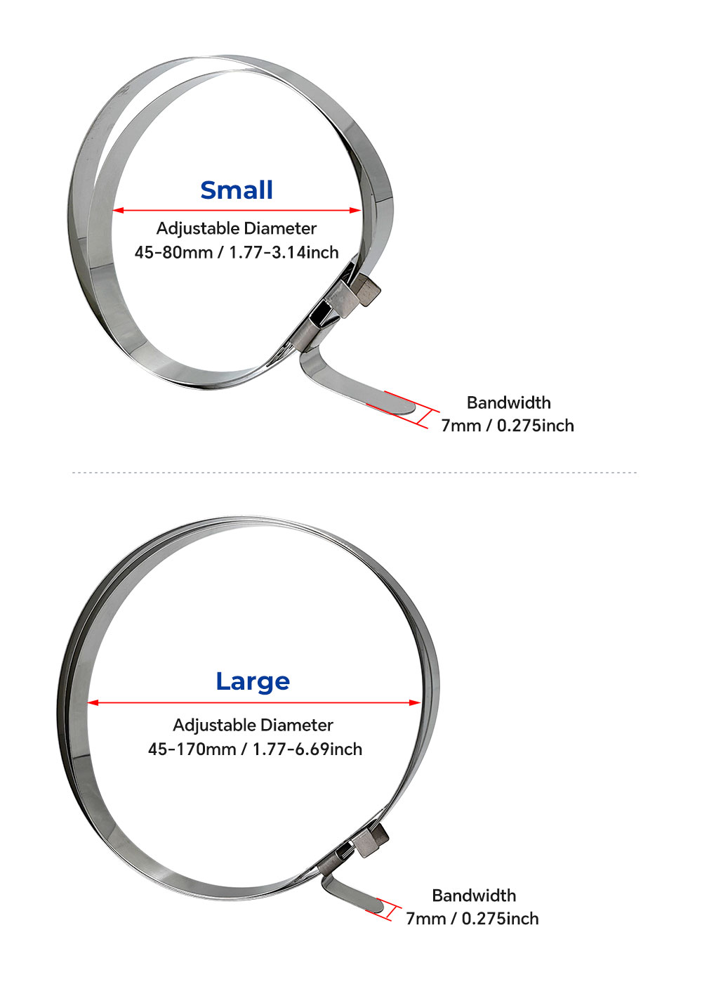 SMALL AND LARGE CV CLAMP