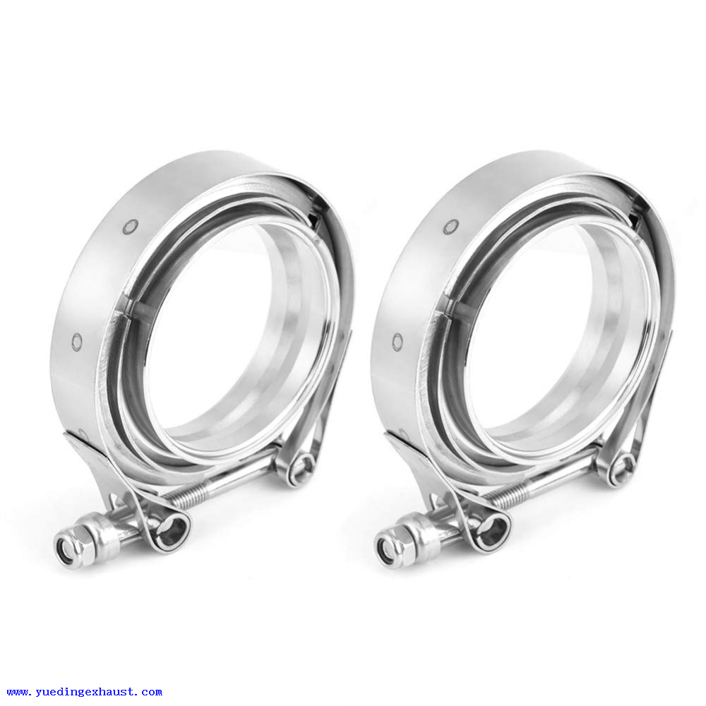 2'' Stainless Steel V-Band Clamp & Flange Kit for Turbo Exhaust 