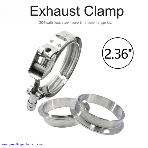 60mm Quick Release V-Band Clamp Exhaust Downpipe 304 Stainless Steel Male Female