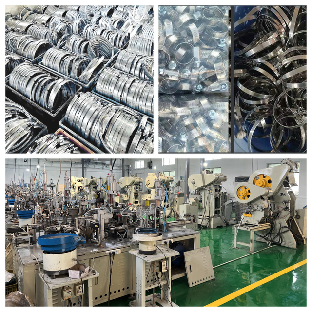 YDCT automotive exhaust clamps neatly arranged alongside clamp production line