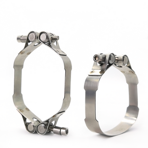 Stainless steel single bolt exhaust clamp