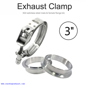 3'' 76mm Quick Release V-Band Clamp Exhaust Downpipe Stainless Steel Male Female