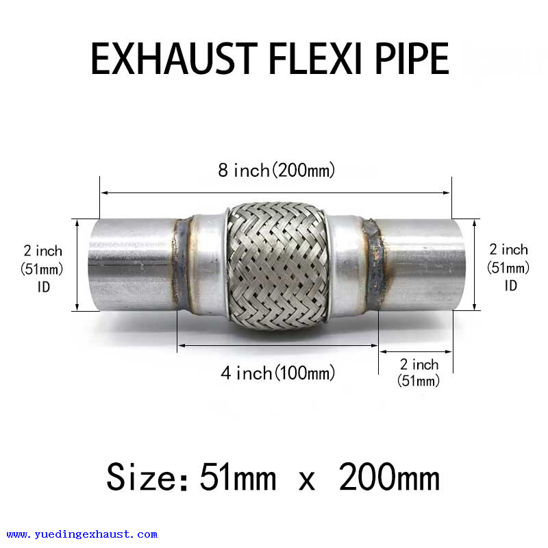 2 inch x 8 inch Exhaust Clamp Tube Flex Joint Flexible Pipe Repair