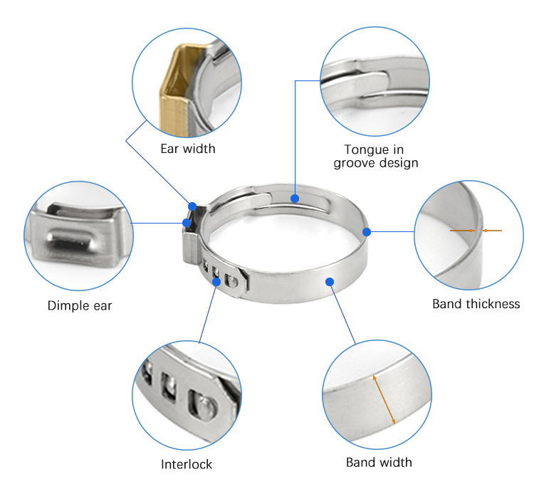 single ear clamp detailed drawing