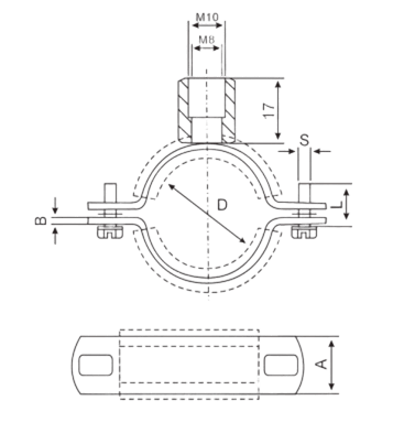 two screw design rubber lined pipe clamp