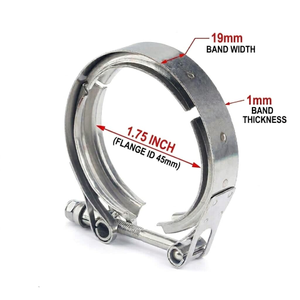1.75'' (45mm) I.D. SS304 V-Band Clamp with M/F Flanges