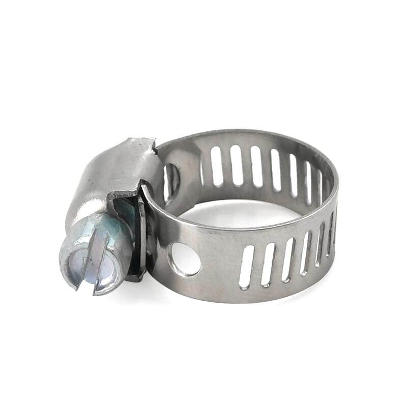 American-style hose clamp with positioning hole