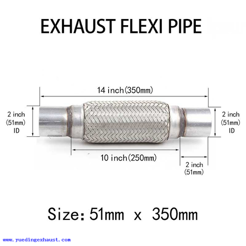 51mm x 350mm Exhaust Flex Pipe Flex Joint Flexible Tube Repair