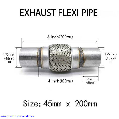 45mm X 200mm Exhaust Flexi Pipe Flex Joint Flexible Tube Repair