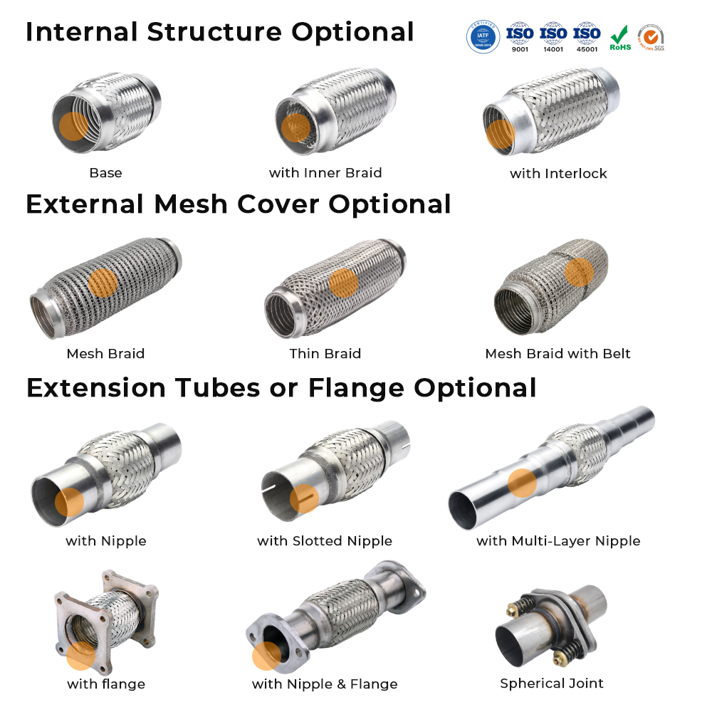 Different models of exhaust flex pipe