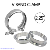 2.25" Stainless V Band Clamp 2 1/4" Exhaust Flange Kit MALE FEMALE DESIGN