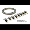 Adjustable clamp heads with steel band