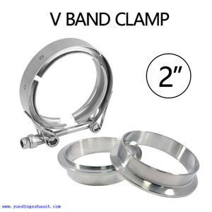 2'' Stainless Steel V-Band Clamp & Flange Kit for Turbo Exhaust 
