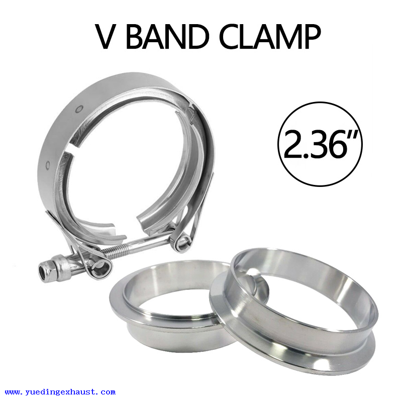 2.36'' Turbo Exhaust Downpipe V-Band Clamp Stainless Steel Male / Female Flanges