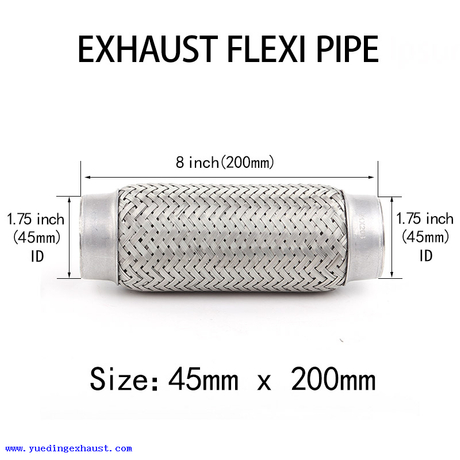 45mm x 200mm Weld On Stainless Steel Exhaust Joint Repair Flexi Tube Pipe
