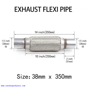 1.5" x 14" 38mm x 350mm Exhaust Flexi Pipe Repair Flexible Joint Mild Steel