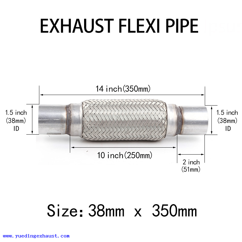 1.5" x 14" 38mm x 350mm Exhaust Flexi Pipe Repair Flexible Joint Mild Steel