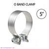 Exhaust Clamps 5 Inch Butt Joint Exhaust Pipe Muffler Clamp Band Stainless Steel Connection for Car