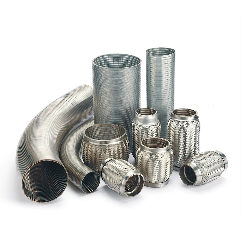 stainless steel exhaust expansion joint and braided flex pipe assembly
