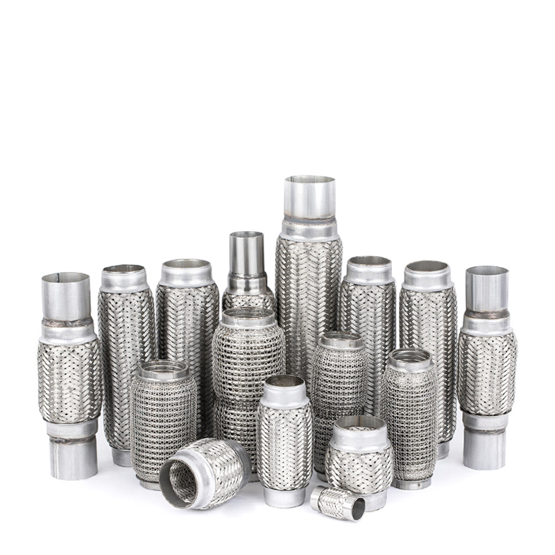 Exhaust flex pipe product range including braided and interlock types