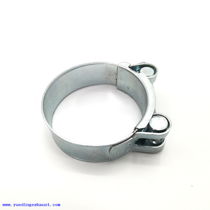 Stainless Steel And Galvanized Iron Single Bolt Heavy Duty Hose Clamp with Solid Nut