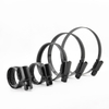 black coated stainless steel hose clamp close-up