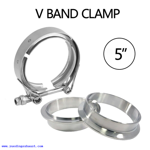 V Band Clamp Flange Assembly For 5" OD Exhaust Pipe