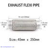 1.75 inch x 10 inch Weld On Exhaust Flexi Pipe Flex Joint Flexible Tube Repair