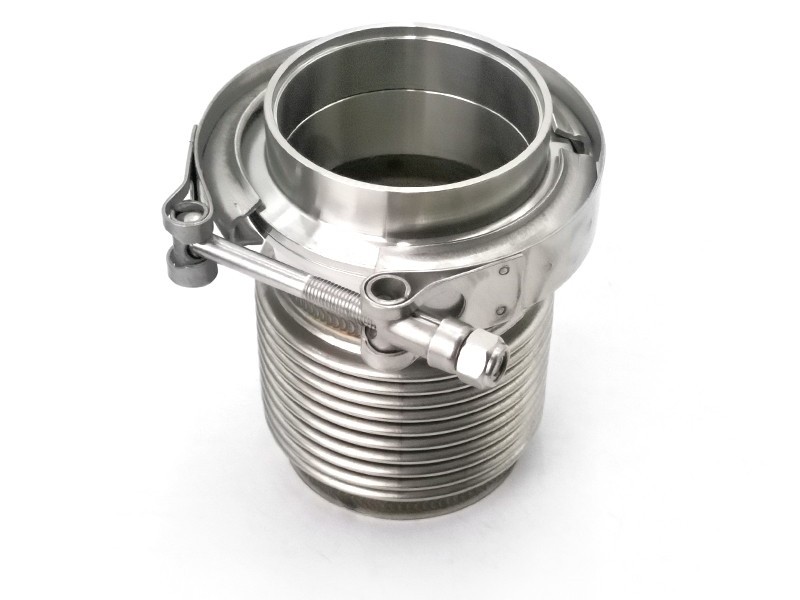 Stainless steel turbine exhaust bellows and V band clamp