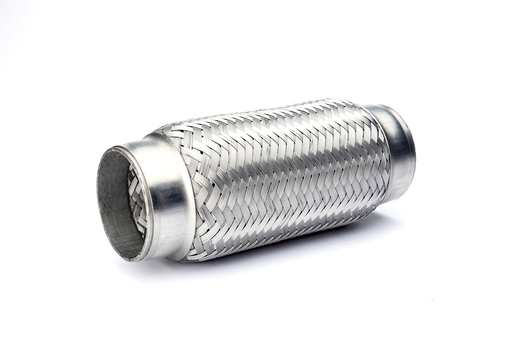 Exhaust flex pipe with conventional braid