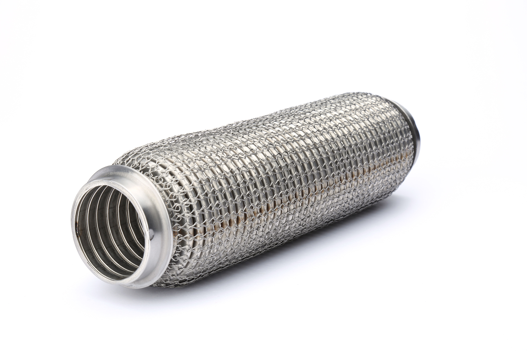 Exhaust flex pipe with mesh braid