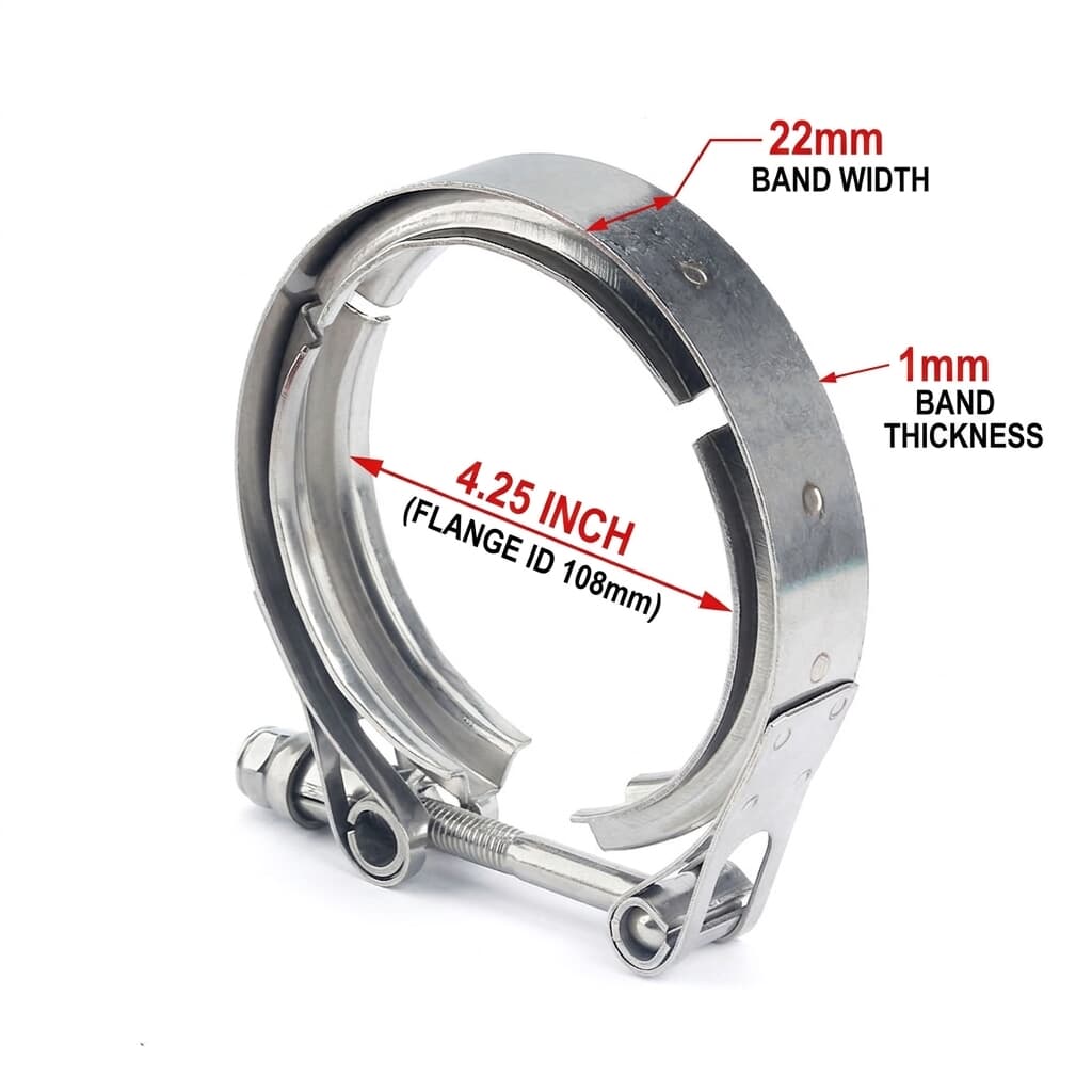 4.25" (108mm) I.D. V-Band Clamp for Turbo Intercooler & Exhaust Systems