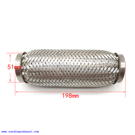 2 inch Exhaust Flex Pipe&Hose 51 X 198mm with Double Braid Exhaust Extensions for Vechicle Repair 2"ID X 7.8"L