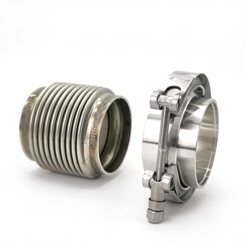 T-type V-band clamp with turbo flex bellow