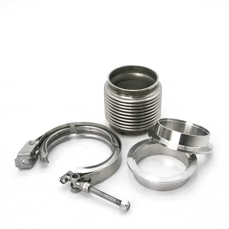 Heavy-duty exhaust clamp with welded bellows