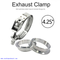  4.25" / 108mm Stainless Steel Quick Release V-Band Clamp+Flange